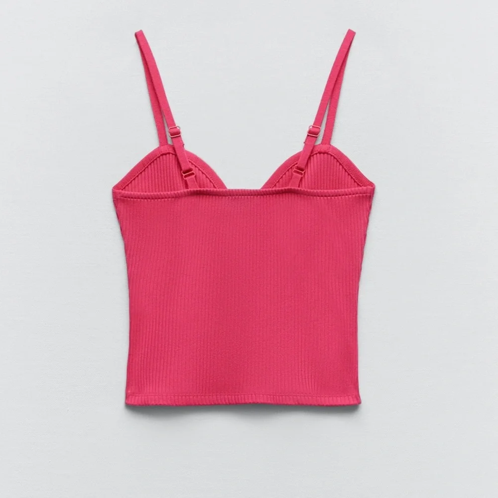 Zara Sweetheart Pink Ribbed Tank - Picture 3 of 5